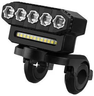 EcocleanpathSuper Bright USB Rechargeable Bike Light Set | Waterproof, 6 Modes, Quick-Release Headlight (Black)