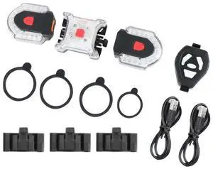 EcocleanpathRechargeable Bike Turn Lights with Remote - LED Rear Warning Lamps for Night Cycling (Black) EcocleanpathRechargeable Bike Turn Lights with Remote - LED Rear Warning Lamps for Night Cycling (Black)