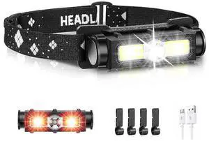 Ecocleanpath 2000LM Rechargeable LED Headlamp, Waterproof Headlight with Red Light & Magnet, Adjustable Black Head Torch Ecocleanpath 2000LM Rechargeable LED Headlamp, Waterproof Headlight with Red Light & Magnet, Adjustable Black Head Torch