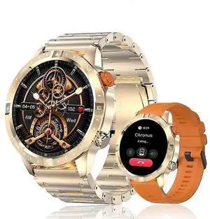 Ecocleanpath Gold Smartwatch 1.43" AMOLED HD, Bluetooth Calls, 100+ Sports Modes, Health Monitor Ecocleanpath Gold Smartwatch 1.43" AMOLED HD, Bluetooth Calls, 100+ Sports Modes, Health Monitor