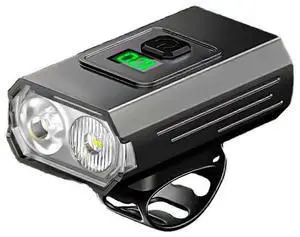 EcocleanpathUSB Rechargeable Bike Light, High Brightness Aluminum Alloy Front Light with Dual Beads for Mountain Cycling EcocleanpathUSB Rechargeable Bike Light, High Brightness Aluminum Alloy Front Light with Dual Beads for Mountain Cycling