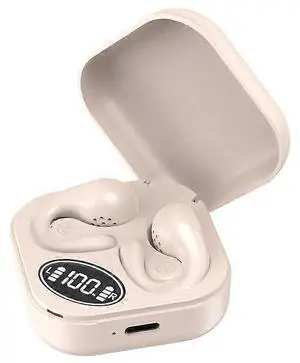 White Bone Conduction Bluetooth Headphones with Battery Display, HiFi Sound & Ergonomic Fit for Commuting White Bone Conduction Bluetooth Headphones with Battery Display, HiFi Sound & Ergonomic Fit for Commuting