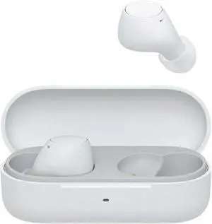 White Compact Wireless Earbuds with 22H Battery, Ambient Sound, IPX4, Fast Charging for iOS/Android