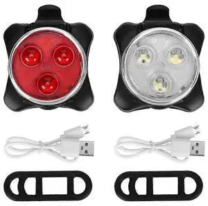 EcocleanpathUSB Rechargeable Bike Light Set - 4 Modes, IPX4 Waterproof Front & Rear LED for Night Cycling EcocleanpathUSB Rechargeable Bike Light Set - 4 Modes, IPX4 Waterproof Front & Rear LED for Night Cycling