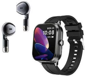 Ecocleanpath 2-in-1 Smartwatch with TWS Earbuds, Bluetooth Calling, Heart Rate & 60+ Sports Modes (Black) Ecocleanpath 2-in-1 Smartwatch with TWS Earbuds, Bluetooth Calling, Heart Rate & 60+ Sports Modes (Black)