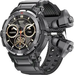 Ecocleanpath GT100Pro Military Smartwatch with Earbuds, 1.46'' HD Tactical Fitness Watch, Heart Rate & Sleep Monitor Ecocleanpath GT100Pro Military Smartwatch with Earbuds, 1.46'' HD Tactical Fitness Watch, Heart Rate & Sleep Monitor
