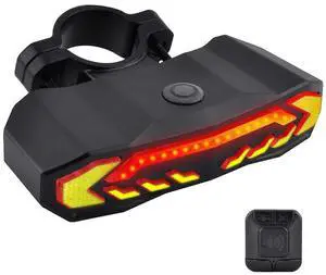 EcocleanpathSmart Bike Tail Light with Turn Signals & Brake Light, USB-C Rechargeable, 160LM, Anti-Theft Alarm, Wireless Remote EcocleanpathSmart Bike Tail Light with Turn Signals & Brake Light, USB-C Rechargeable, 160LM, Anti-Theft Alarm, Wireless Remote