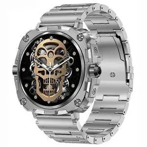 Ecocleanpath Smartwatch for Men: 1.43" AMOLED, Bluetooth Calling, 123 Sports Modes, Waterproof, Silver