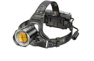 Ecocleanpath 1500M Zoomable LED Headlamp - 90° Rotatable Hands-Free Headlight with Taillight for Outdoor Hunting Ecocleanpath 1500M Zoomable LED Headlamp - 90° Rotatable Hands-Free Headlight with Taillight for Outdoor Hunting