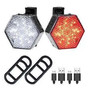 EcocleanpathUSB Rechargeable Bike Light Set - 8 Modes, IPX4 Waterproof, Black | 15H Runtime EcocleanpathUSB Rechargeable Bike Light Set - 8 Modes, IPX4 Waterproof, Black | 15H Runtime