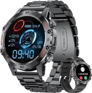 Ecocleanpath Military Smart Watch for Men: Bluetooth Calls, Heart Rate/SpO2 Monitor, 100+ Sports Modes, 30-Day Battery Ecocleanpath Military Smart Watch for Men: Bluetooth Calls, Heart Rate/SpO2 Monitor, 100+ Sports Modes, 30-Day Battery