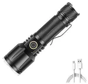 Ecocleanpath USB Rechargeable Zoomable Flashlight, XHP160 LED Work Light with Flood/Spot Beam for Camping & Hiking (Black) Ecocleanpath USB Rechargeable Zoomable Flashlight, XHP160 LED Work Light with Flood/Spot Beam for Camping & Hiking (Black)