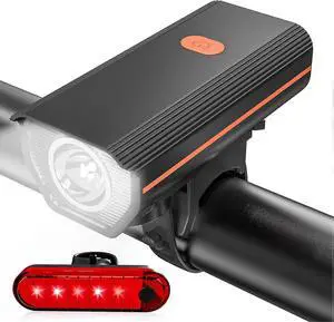 EcocleanpathRechargeable Bike Light Set, 250LM Ultra Bright Front & Rear LED Bicycle Lights for Night Safety