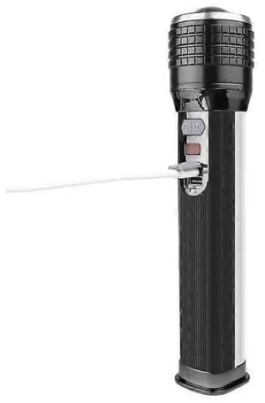 Ecocleanpath XHP90.2 LED Flashlight, Rechargeable Zoom Work Light with USB Charging, IPX5 Waterproof, Black