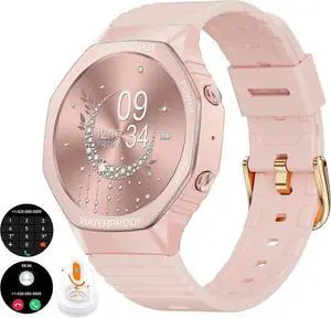 Ecocleanpath Women's 1.35" Smart Watch, Answer Calls, 100+ Sports Modes, Heart Rate Monitor, iOS Android Compatible