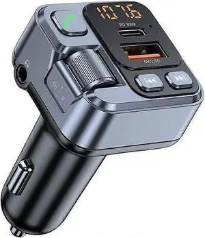 Bluetooth 5.1 Car FM Transmitter with PD30W/QC3.0 Fast Charging, Hands-Free Call Adapter (Black) Bluetooth 5.1 Car FM Transmitter with PD30W/QC3.0 Fast Charging, Hands-Free Call Adapter (Black)