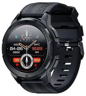 Ecocleanpath Military Smartwatch 24H Health Monitor, 123 Sports Modes, 410mAh Battery, iOS/Android Compatible (Black)