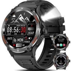 Ecocleanpath Smart Watch for Men: 1.53" Fitness Tracker, Waterproof, Bluetooth Call, Heart Rate Monitor, LED Flashlight, iOS Android Ecocleanpath Smart Watch for Men: 1.53" Fitness Tracker, Waterproof, Bluetooth Call, Heart Rate Monitor, LED Flashlight, iOS Android