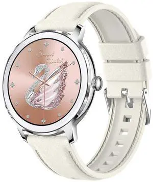 Ecocleanpath 1.32" AMOLED Smartwatch, IP67 Waterproof, Heart Rate & Sleep Tracker, White