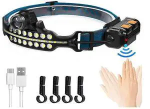 Ecocleanpath USB-C Rechargeable LED Headlamp with Motion Sensor, 270° COB Floodlight & Red Light - Black Ecocleanpath USB-C Rechargeable LED Headlamp with Motion Sensor, 270° COB Floodlight & Red Light - Black