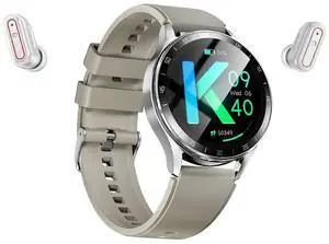 Ecocleanpath 2-in-1 Smartwatch with TWS Bluetooth Headphones, 1.39" Round, Sleep & Heart Rate Monitor for iOS/Android (White) Ecocleanpath 2-in-1 Smartwatch with TWS Bluetooth Headphones, 1.39" Round, Sleep & Heart Rate Monitor for iOS/Android (White)