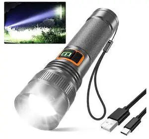 Ecocleanpath 10000L Rechargeable Tactical Flashlight, 1200m Beam, Zoomable & Waterproof for Camping, Emergency Ecocleanpath 10000L Rechargeable Tactical Flashlight, 1200m Beam, Zoomable & Waterproof for Camping, Emergency