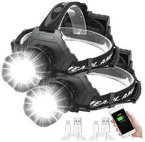 Ecocleanpath XHP70 Rechargeable Headlamp 20000 Lumens, Zoomable 5 Modes with Power Bank & Helmet Clip (Black) Ecocleanpath XHP70 Rechargeable Headlamp 20000 Lumens, Zoomable 5 Modes with Power Bank & Helmet Clip (Black)