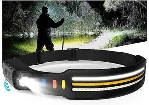 Ecocleanpath 9000 Lumen Rechargeable Headlamp with Motion Sensor, 10 Modes & 260° Wide Beam - Black Ecocleanpath 9000 Lumen Rechargeable Headlamp with Motion Sensor, 10 Modes & 260° Wide Beam - Black