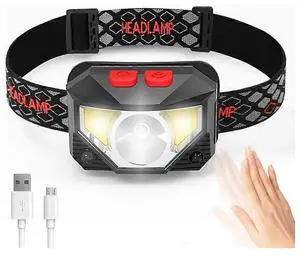 Ecocleanpath 800 Lumen Rechargeable Headlamp with Motion Sensor, IPX4 Waterproof, Red/White Light (Black) Ecocleanpath 800 Lumen Rechargeable Headlamp with Motion Sensor, IPX4 Waterproof, Red/White Light (Black)