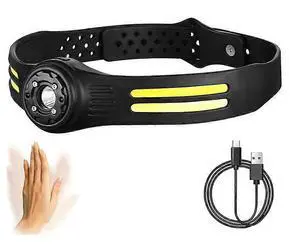 Ecocleanpath Rechargeable LED Headlamp 1000 Lumens, 270° Wide Beam, Motion Sensor, 6 Modes, Waterproof Black Ecocleanpath Rechargeable LED Headlamp 1000 Lumens, 270° Wide Beam, Motion Sensor, 6 Modes, Waterproof Black