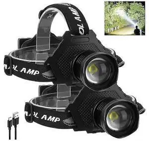 Ecocleanpath 100,000 Lumens LED Rechargeable Headlamp, 5 Modes, 90° Adjustable, IPX7 Waterproof, Black Ecocleanpath 100,000 Lumens LED Rechargeable Headlamp, 5 Modes, 90° Adjustable, IPX7 Waterproof, Black