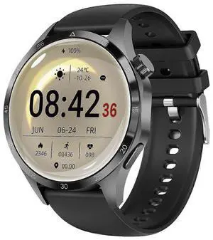 Ecocleanpath Sports Smart Watch with NFC & GPS, 366x366 HD Screen, Compass, Waterproof for Android iOS (Black)