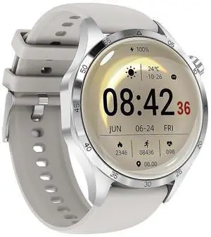 Ecocleanpath Sports Smart Watch with GPS & NFC, 366x366 HD Screen, Compass, Waterproof for Android iOS (White)