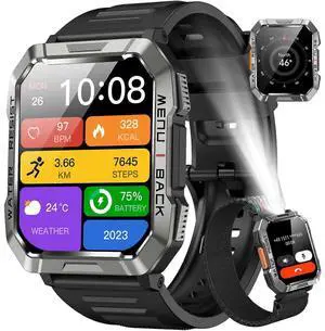 Ecocleanpath Blackview Men's Military Smart Watch, 2.01" Outdoor Tracker, 900mAh Battery, Flashlight, Compass, 150+ Sports Modes Ecocleanpath Blackview Men's Military Smart Watch, 2.01" Outdoor Tracker, 900mAh Battery, Flashlight, Compass, 150+ Sports Modes