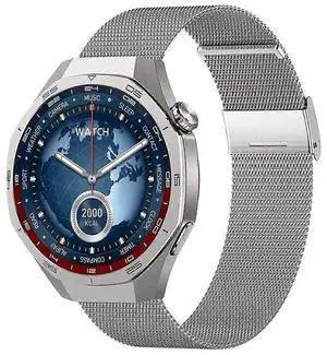 Ecocleanpath Men's Sports Smart Watch with AMOLED Screen, NFC, Heart Rate & SpO2, 173 Modes, for Android/iOS (Silver)