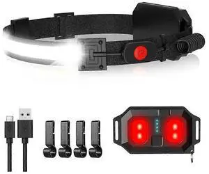 Ecocleanpath Super Bright 1000 Lumen LED Headlamp with Red Taillight, USB-C Rechargeable, IPX6 Waterproof, 230 Wide Beam - Black Ecocleanpath Super Bright 1000 Lumen LED Headlamp with Red Taillight, USB-C Rechargeable, IPX6 Waterproof, 230 Wide Beam - Black