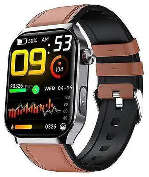Ecocleanpath F700 Smartwatch 2.1" with Health Check, BMI Monitor & Bluetooth Calling (Brown)
