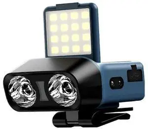 Ecocleanpath 1200 Lumen Rechargeable Headlamp with Motion Sensor, IPX6 Waterproof LED Headlight (Blue)