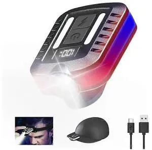 Ecocleanpath Rechargeable LED Cap Light with Digital Power Display, 90° Adjustable 2-in-1 Clip-On Hat Flashlight (Black) Ecocleanpath Rechargeable LED Cap Light with Digital Power Display, 90° Adjustable 2-in-1 Clip-On Hat Flashlight (Black)