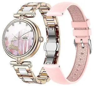 Ecocleanpath AK62 Smartwatch for Women: 1.09" IPS, Bluetooth Calling, Health & Fitness Tracker (Rose)