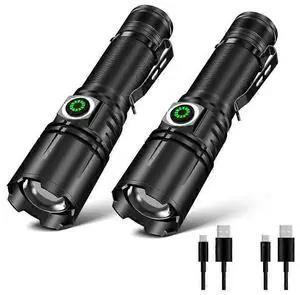 Ecocleanpath 5000 Lumen Super Bright Tactical Flashlight, USB-C Rechargeable, IPX45 Waterproof, Pocket Clip, Black Ecocleanpath 5000 Lumen Super Bright Tactical Flashlight, USB-C Rechargeable, IPX45 Waterproof, Pocket Clip, Black