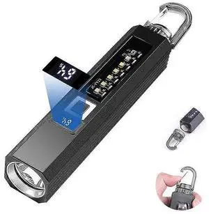 Ecocleanpath Super Bright 1200 Lumen LED Rechargeable Flashlight with Magnet & UV Light, 9 Modes, Battery Indicator (Black)