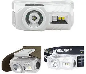 Ecocleanpath Rechargeable 800 Lumen Headlamp with Gesture Sensing, 9 Modes, IPX4 Waterproof - White Ecocleanpath Rechargeable 800 Lumen Headlamp with Gesture Sensing, 9 Modes, IPX4 Waterproof - White