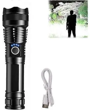 Ecocleanpath Rechargeable Tactical Flashlight, 5-Mode High Lumens LED with Laser, Waterproof for Camping & Emergencies (Black) Ecocleanpath Rechargeable Tactical Flashlight, 5-Mode High Lumens LED with Laser, Waterproof for Camping & Emergencies (Black)