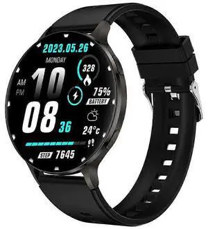 Ecocleanpath KM100 Ultra-Thin Metal Smartwatch: AMOLED Display, Bluetooth Calling, 150 Sports Modes, Black Ecocleanpath KM100 Ultra-Thin Metal Smartwatch: AMOLED Display, Bluetooth Calling, 150 Sports Modes, Black