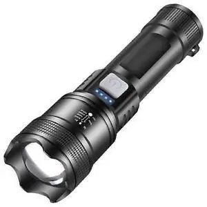 Ecocleanpath 10000 Lumens LED Flashlight, Rechargeable Super Bright Waterproof Flashlight for Emergency & Outdoor (Black)