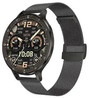 Ecocleanpath KM100 Ultra-Thin Metal Smartwatch: AMOLED Display, Bluetooth Calling, 150 Sports Modes, Black Ecocleanpath KM100 Ultra-Thin Metal Smartwatch: AMOLED Display, Bluetooth Calling, 150 Sports Modes, Black