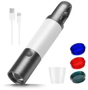 Ecocleanpath 1000 Lumen USB Rechargeable LED Flashlight, Zoomable Magnetic Waterproof Flash Light with Sidelight