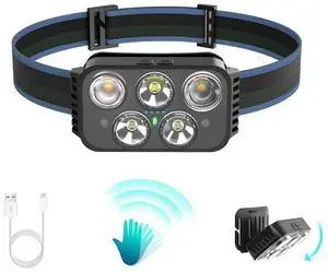 Ecocleanpath 400 Lumen Rechargeable Headlamp with Motion Sensor, Waterproof LED Headlight with White & Red Light, 6 Modes Ecocleanpath 400 Lumen Rechargeable Headlamp with Motion Sensor, Waterproof LED Headlight with White & Red Light, 6 Modes