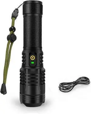 Ecocleanpath Super Bright 220K Lumen Rechargeable LED Flashlight, 7 Modes Tactical Light for Camping & Emergencies (Black) Ecocleanpath Super Bright 220K Lumen Rechargeable LED Flashlight, 7 Modes Tactical Light for Camping & Emergencies (Black)